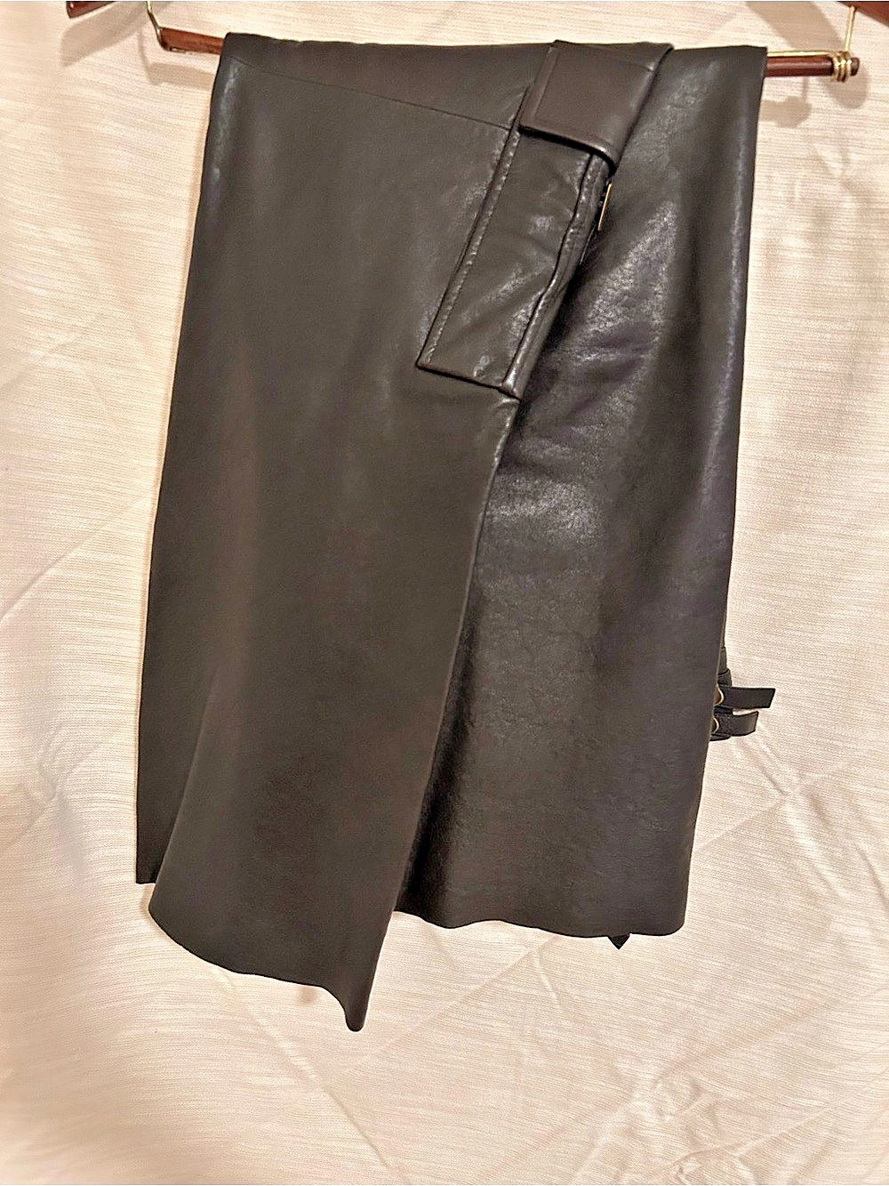 Black Asymmetrical Midi Skirt Like New